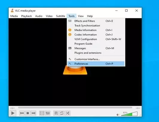 “Preferences” option